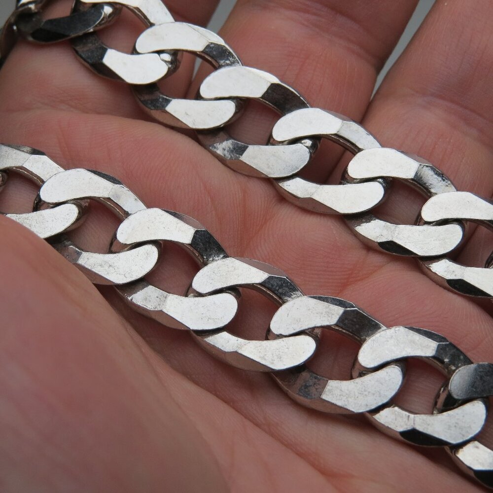 *925 Sterling Silver Cuban Men's Necklace Solid Heavy 114gr / 22"